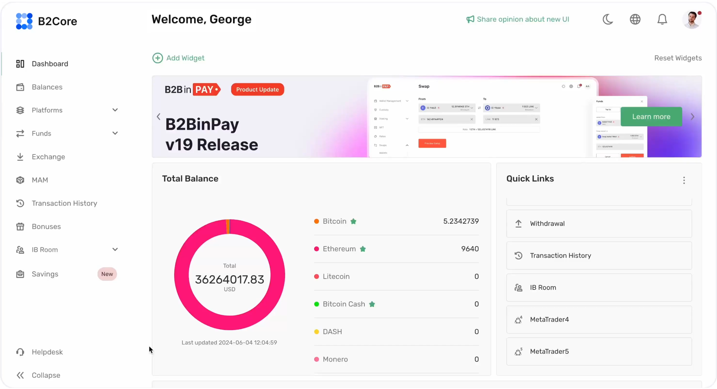 B2Core Dashboard