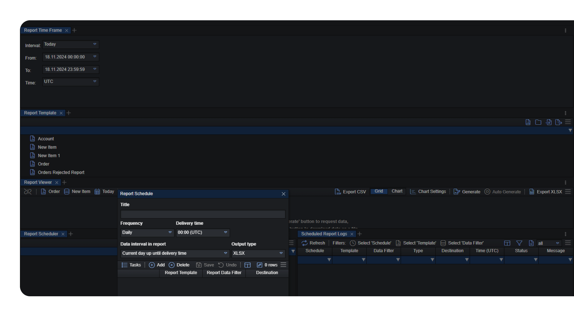 Daily/monthly reporting setup